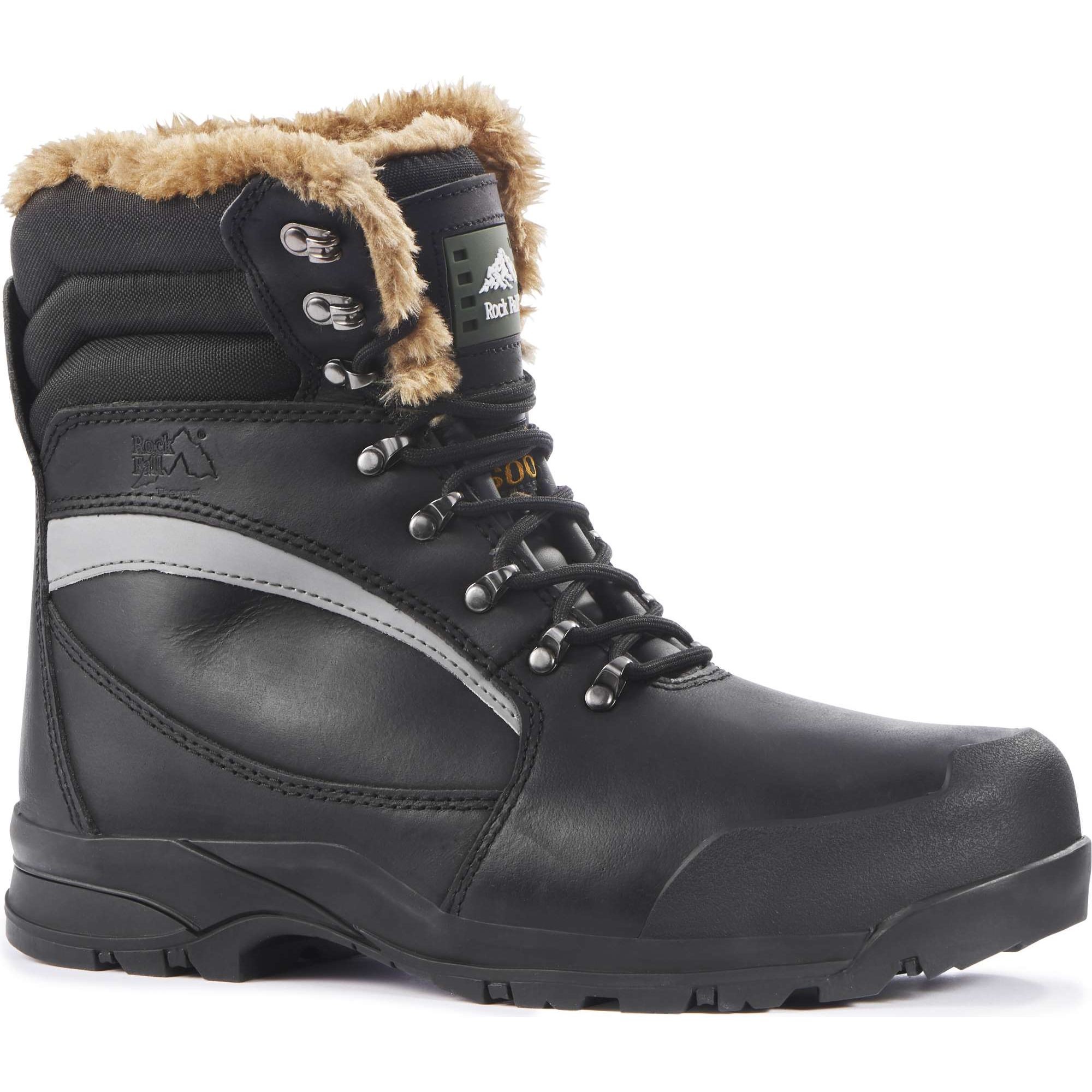 Rock Fall RF001 Alaska S3 black fur lined cold winter composite toe safety boot 
