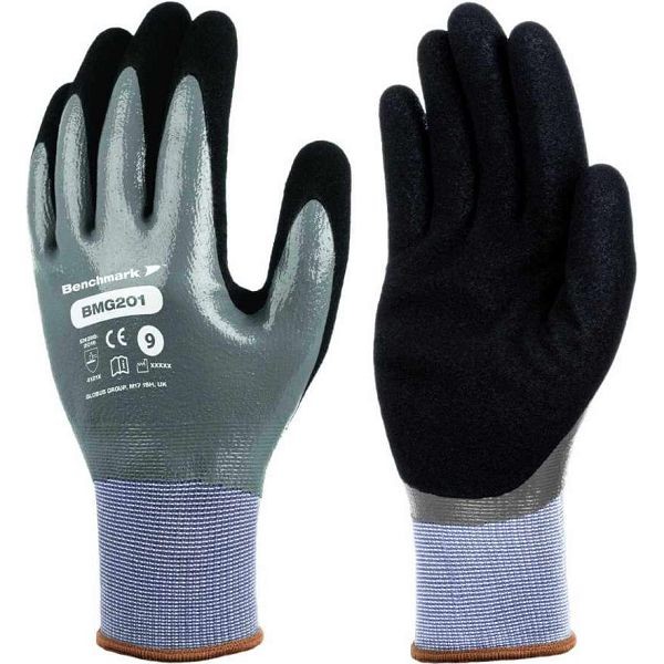 BMG201 Multi Purpose Polyester/Sandy Nitrile Glove (Pack of 10)