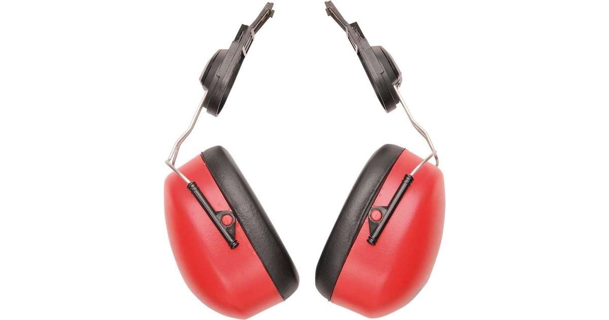 10 x Portwest PW42 Helmet Ear Defenders Muffs Clip On Mounted Ear Protector RED
