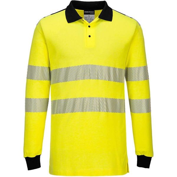 Flame Resistant Hi-Vis Polo Shirt Yellow/Black - FR702