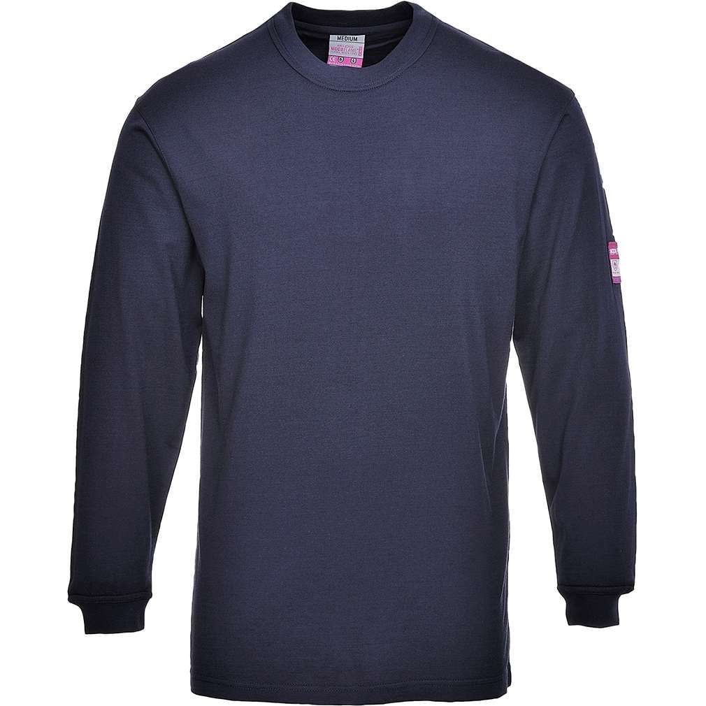 Flame Resistant Anti-Static Long Sleeve T-Shirt Navy - FR11