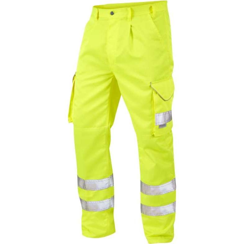 LEO Bideford ISO 20471 Class 1 Cargo Trouser Yellow | Work & Wear Direct