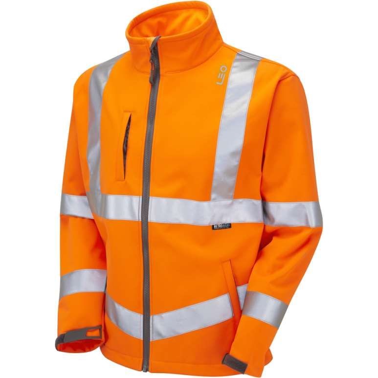 LEO Buckland ISO 20471 Class 3 Softshell Jacket Orange