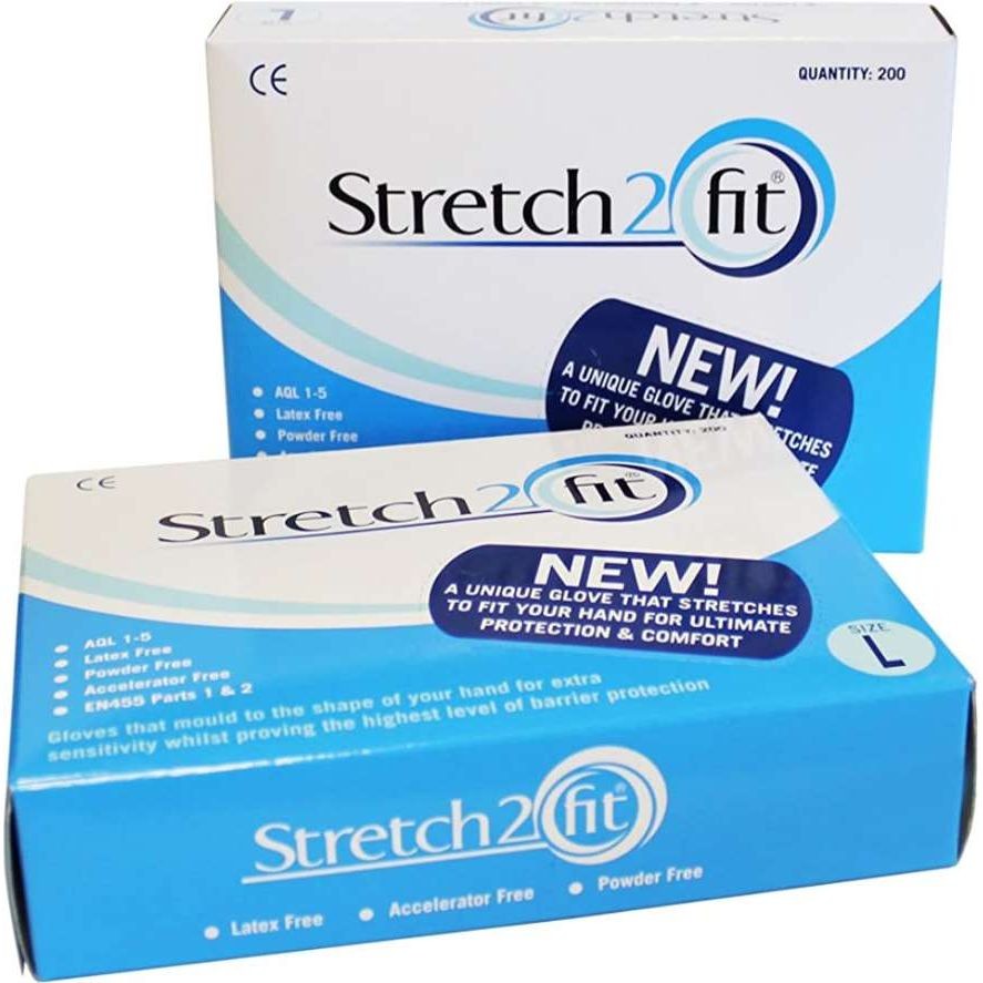Stretch 2 Fit Blue Food Gloves (Box of 200)