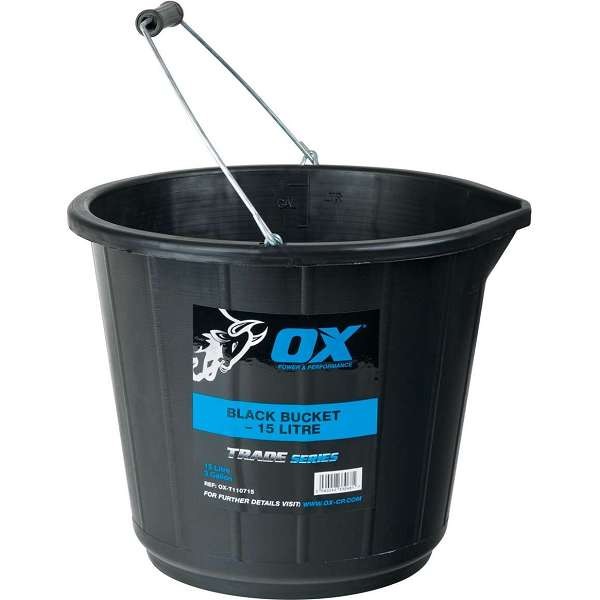 Ox Trade 15L Black Bucket