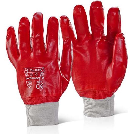 Fully Coated Knit Wrist PVC Gloves (Pack of 12)