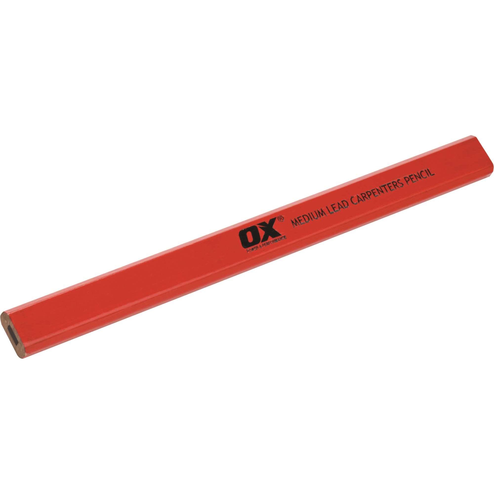 Ox Trade Red Medium Lead Carpenter'S Pencils (10Pk)
