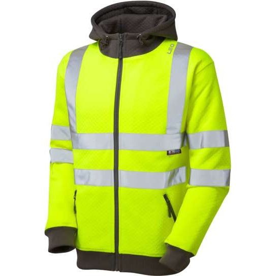 Saunton ISO 20471 Class 3 Full Zip Hooded Sweatshirt Yellow