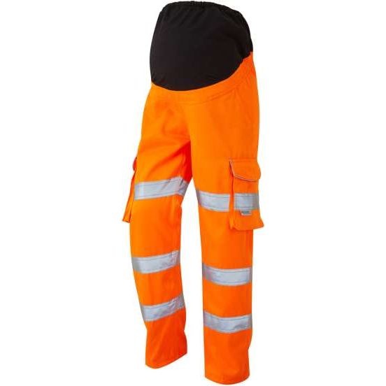 Verity ISO 20471 Class 2 Poly/Cotton Women's Maternity Cargo Trouser Orange