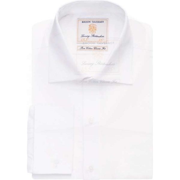 Brook Taverner Chester Classic Fit Long Sleeve Shirt Cotton Poplin