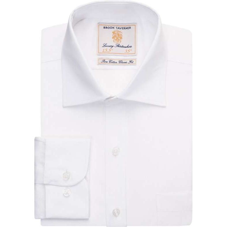 Brook Taverner Cheadle Single Cuff Long Sleeve Shirt Cotton Poplin