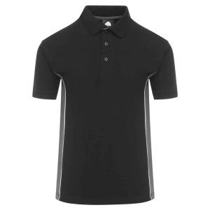 The Orn Silverswift Two Tone Polo Shirt, featuring a collar and three-button placket, is shown on a white background. | Work & Wear DIrect