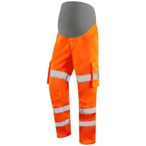 Verity ISO 20471 Class 2 Poly/Cotton Women's Maternity Cargo Trouser Orange