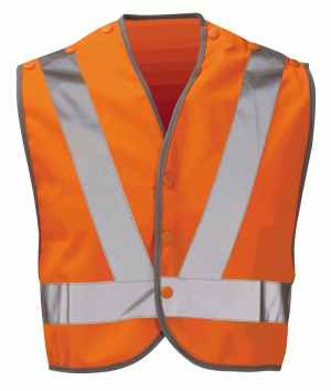 Hi Vis Waterloo Orange Rail Spec Pull Apart Poly-Cotton Waistcoat (Pro Rail Black Knight)
