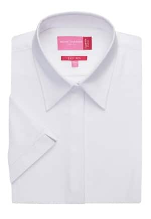 Brook Taverner Ozzero Short Sleeve Blouse Cotton Herringbone