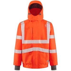 Leo Dartmoor  EcoViz 10K Performance+ Breathable Bomber Jacket Orange