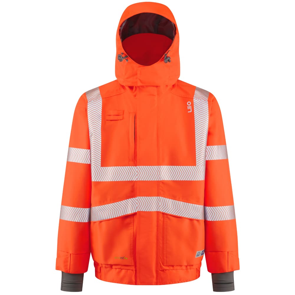Leo Dartmoor  EcoViz 10K Performance+ Breathable Bomber Jacket Orange