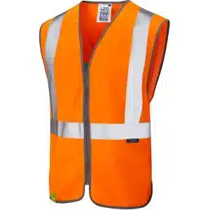 LEO Eggesford ISO 20471 Class 2 Railway Zip Waistcoat Orange