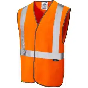 LEO Lapford ISO 20471 Class 2 Railway Velcro Waistcoat Orange