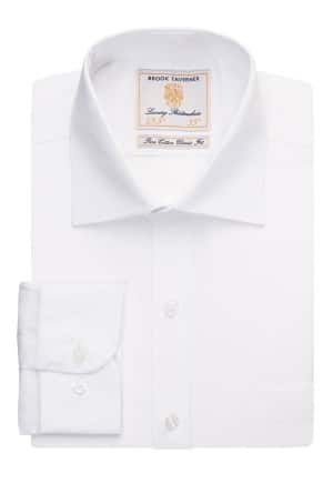 Brook Taverner Cheadle Single Cuff Long Sleeve Shirt Cotton Poplin