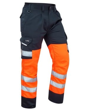 Leo Bideford Class 1 Cargo Trouser Orange/Navy