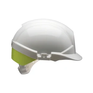 White Centurion Reflex Safety Helmet C/W Yellow Rear Flash