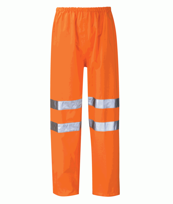 Hi Vis Thor Waterproof Orange Breathable Rail Spec Over Trousers (Pro Rail Black Knight) - HVTRB01