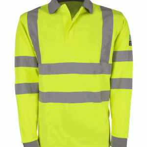 HERTZ: HI VIS YELLOW INHERENT FR ARC LONG SLEEVE POLO SHIRT