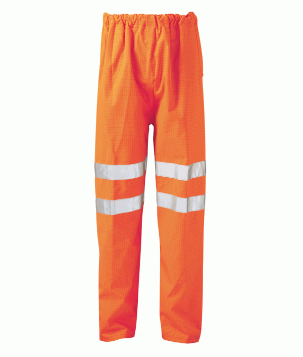 Hi Vis Victory Orange Rail Spec EN471 FR Anti Static Over Trousers  (Pro Rail Hydra Matrix)