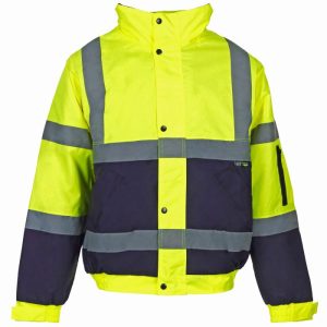 Supertouch Hi Vis Yel/Nvy 2 Tone Bomber Jacket