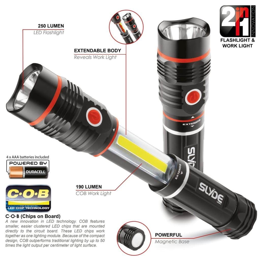 Nebo Slyde+ 2 in 1 High Power Flashlight
