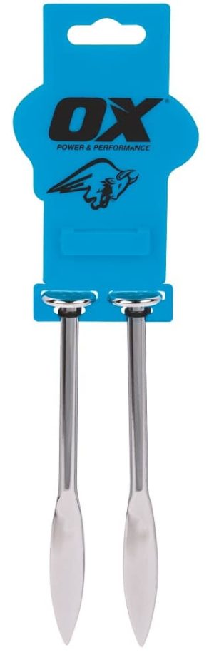 Two Ox Pro 6 Line Pins (2pk) are displayed in blue packaging labelled OX Power & Performance, featuring a bull logo and a hanging tab at the top. | Work & Wear DIrect
