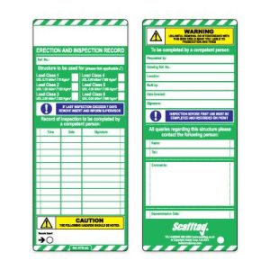Scafftag® Inserts (Pack of 10 Green both sides)