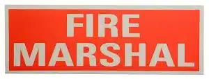 Fire Marshal Reflective Rear (250mmx90mm)