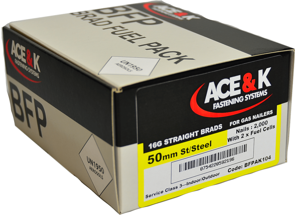 ACE & K STAINLESS STEEL STRAIGHT 16G 2nd Fix Nails + 2 Gas Cells fits IM65