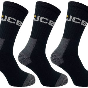 JCB High Protection Black Work Socks (3 Pack)