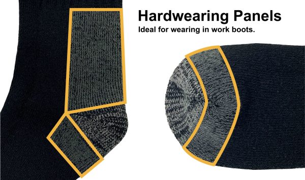 JCB High Protection Black Work Socks (3 Pack) - Image 7