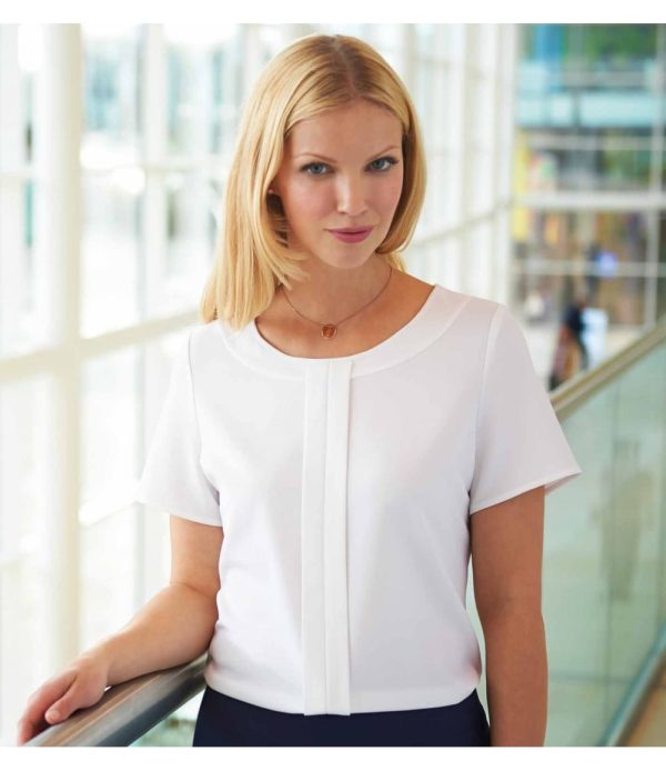 Brook Taverner Felina Crepe De Chine Short Sleeve Blouse