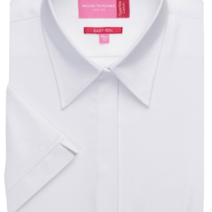 Brook Taverner Ozzero Short Sleeve Blouse Cotton Herringbone