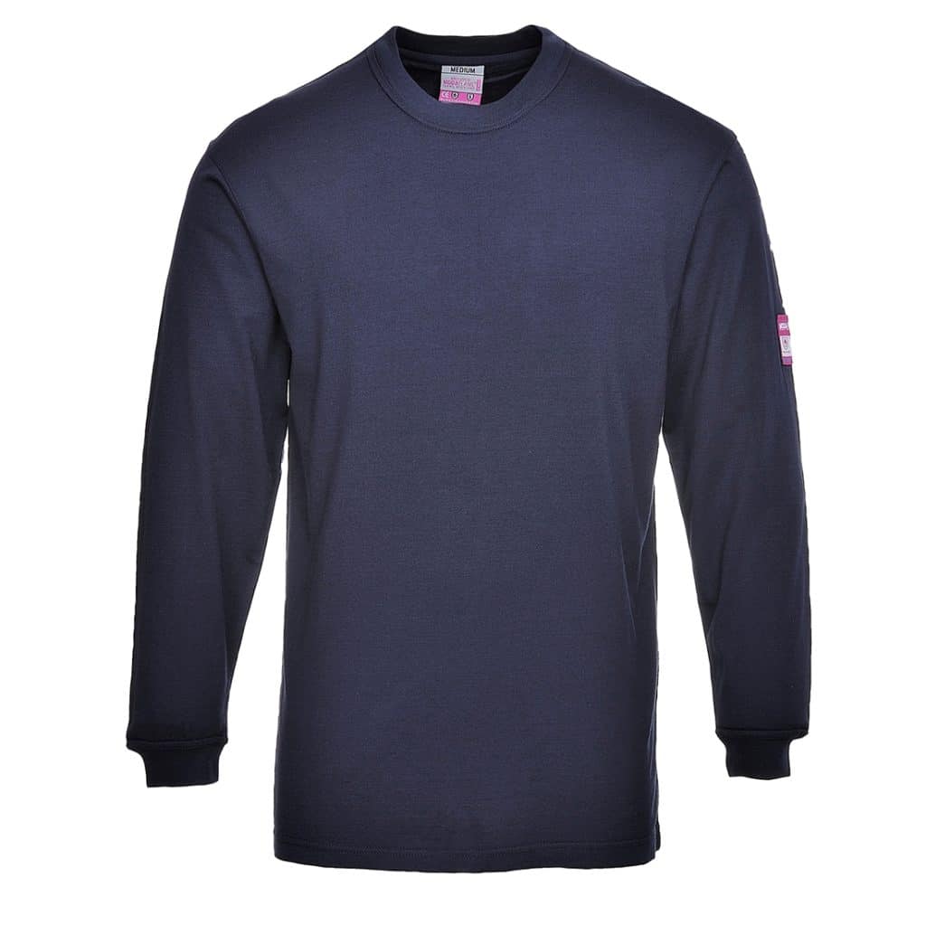 Flame Resistant Anti-Static Long Sleeve T-Shirt Navy - FR11
