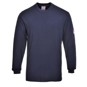 Flame Resistant Anti-Static Long Sleeve T-Shirt Navy - FR11