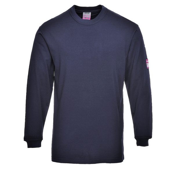 Flame Resistant Anti-Static Long Sleeve T-Shirt Navy - FR11