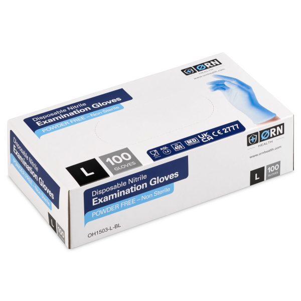 Disposable Nitrile POWDER FREE Examination Gloves (Box 100)