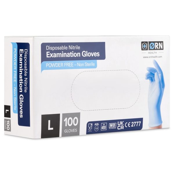Disposable Nitrile POWDER FREE Examination Gloves (Box 100) - Image 3