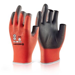 PU COATED 3 FINGERLESS GLOVE (Pack of 10)