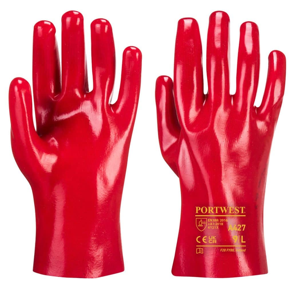 Red PVC Gauntlet 27cm - Pack of 12