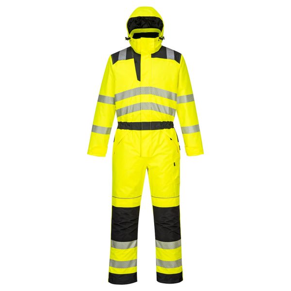 Hi-Vis Yellow/Black Winter Waterproof Coverall - PW352 - Image 2