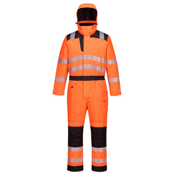 Hi-Vis Orange/Black Rail Spec Winter Waterproof Coverall - PW355 - Image 2