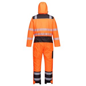 Hi-Vis Orange/Black Rail Spec Winter Waterproof Coverall - PW355