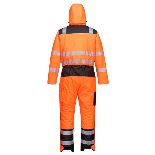Hi-Vis Orange/Black Rail Spec Winter Waterproof Coverall - PW355